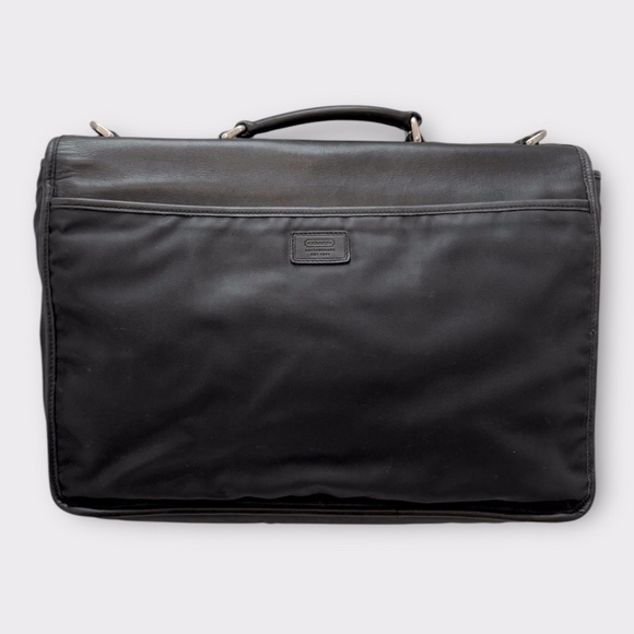 Coach Leather and Nylon Laptop Messenger Bag Silver Hardware - Picture 2 of 5